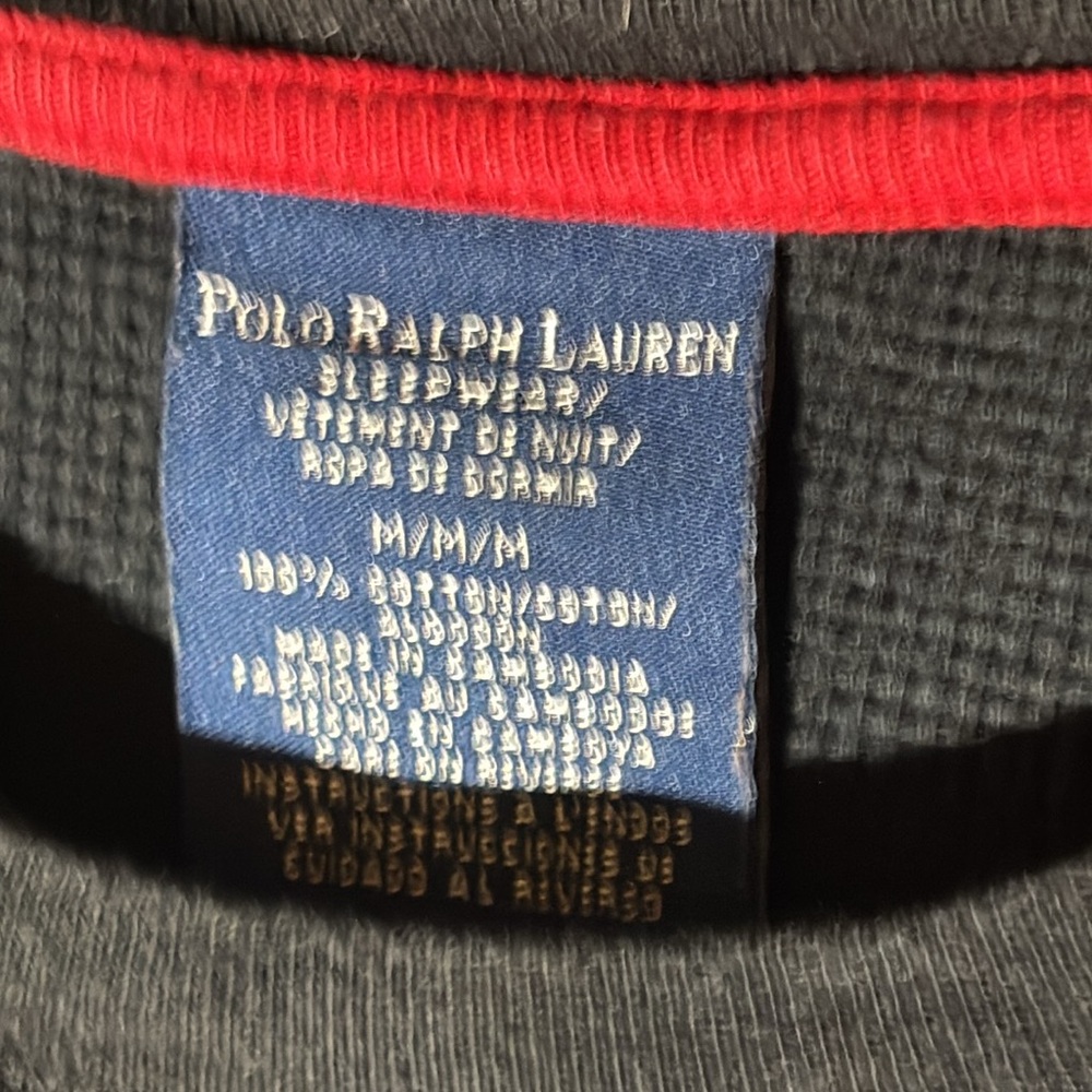 Polo Ralph Lauren Men’s Long Sleeve Crew Waffle knit  Sleep Shirt Size Large - Picture 2 of 6